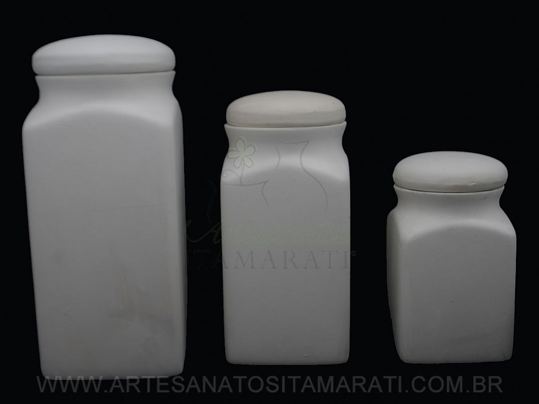 Detalhes do produto Trio Pote Quadrado